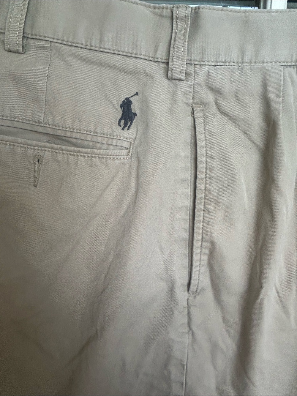 Polo by Ralph Lauren Khaki Shorts with Navy Polo Logo